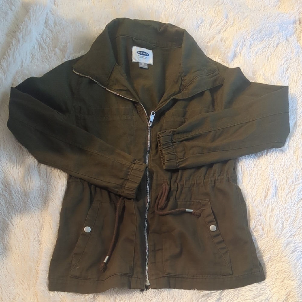 Old Navy Khaki Green Zip-Up Jacket